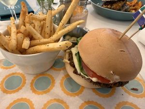 Mossel Bay Lentil burger at Lekker Eats in Myrtle Beach