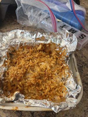 After scooping off topping - 1 cup rice   at The Trempealeau Hotel in Trempealeau