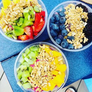 pitaya bowls and gluten free granola available!  at Bountiful Bowls in Lewes