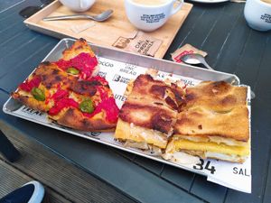 Savoury stuff at Forno Brisa - Via Castiglione in Bologna