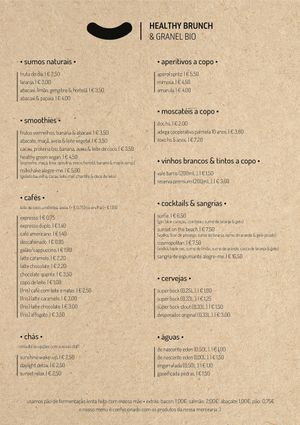 New drinks menu from Alegre-me (Portuguese) at Alegre-me in Setubal