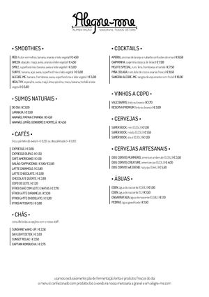 Menu 2023 PT1 at Alegre-me in Setubal