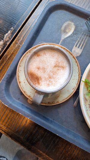 Chai Latte with Oat Milk at Synge & Byrne in Londonderry