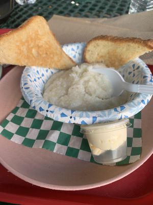 Grits!  Don’t know if that was butter or margarine ? at Meals From The Heart Cafe in New Orleans