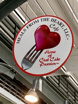 Sign in the French Market  at Meals From The Heart Cafe in New Orleans