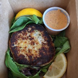 Krab cake at Meals From The Heart Cafe in New Orleans