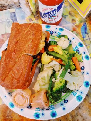 vegan crab cake po boy.  at Meals From The Heart Cafe in New Orleans