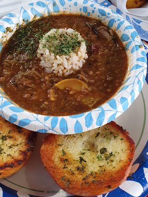 Okra gumbo at Meals From The Heart Cafe in New Orleans