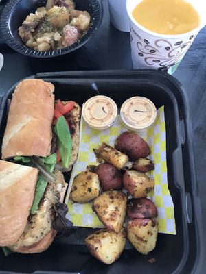 Vegan crab cake poboy  at Meals From The Heart Cafe in New Orleans