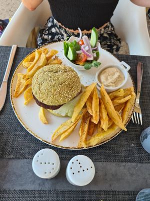 Burger and chips at Steve's in Paphos