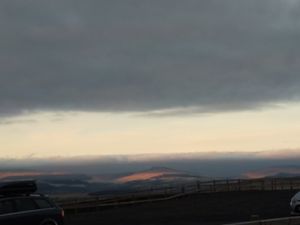 Seating area has views of mountains at Cegin Glo in Aberdare