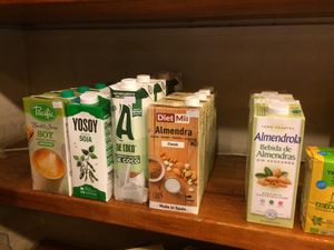 Great selection of plant milks  at Planta Maestra - Manuel Montt - Maybe closed in Santiago