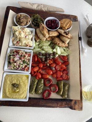 Vegan platter  at Brusco in Santorini