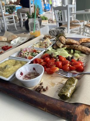 Vegan platter (half eaten :p )  at Brusco in Santorini
