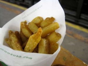 Belgian fries at Maoz Vegetarian - Times Square in New York City