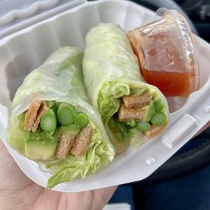 Rabbit Spring Wrap - pretty tasty!  at Shiro Ninja Boba in Angels Camp