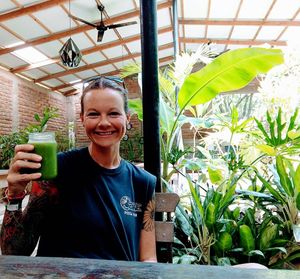 Green smoothie at Machete Market Café in San Juan Del Sur