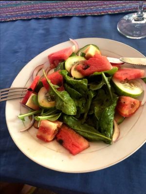 Fresh salad at Darinia's Kitchen in Corn Islands