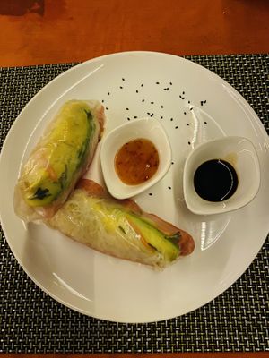 Veggie spring rolls  at Darinia's Kitchen in Corn Islands
