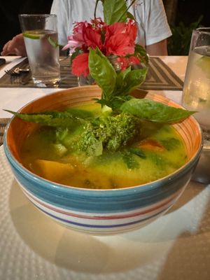 Green Thai curry at Darinia's Kitchen in Corn Islands