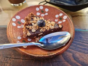 Chocolate tart at La Casa Del Tamal in San Cristobal De Las Casas
