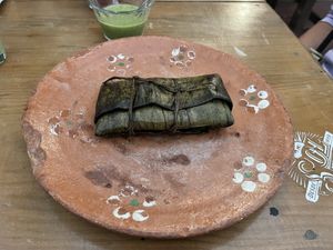 Mole tamale   at La Casa Del Tamal in San Cristobal De Las Casas