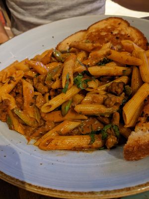 Vegan lovers pasta at Busboys and Poets in Columbia