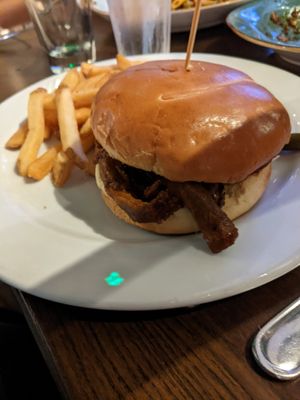 BBQ "steak" burger at Busboys and Poets in Columbia