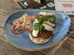 Steamed jackfruit buns at Pig & Whistle in Rotorua