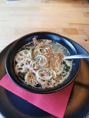 I had miso soup and vegan sushi set. Soup was delicious, the tofu in it was so yummy. The sushi also was delicious. Although the place is bit expensive, I highly recommend it. at Sushi OMAKASE in Zakopane