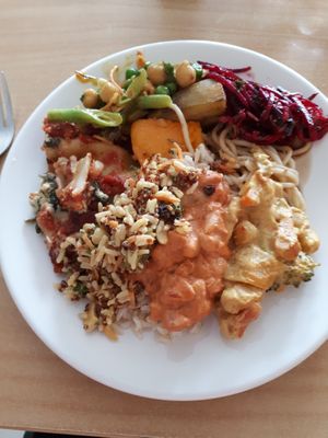 Buffet lunch at Three Pillars Cafe in New Plymouth