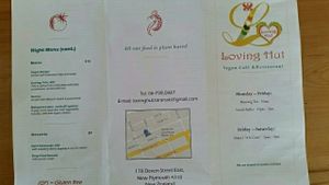 Menu ~ Front at Three Pillars Cafe in New Plymouth