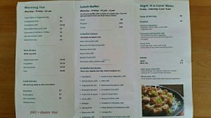 Menu ~ Rear at Three Pillars Cafe in New Plymouth