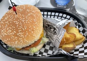 Heura burger at El Gecko Veggie in Lanzarote