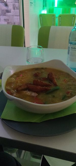 Ramen de "poulet" Vegan. Super bon et copieux 😋 at El Gecko Veggie in Lanzarote