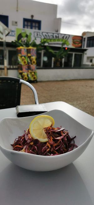 Simple salad at El Gecko Veggie in Lanzarote