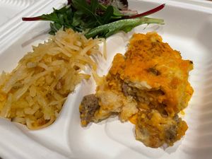 Breakfast Casserole with Hash-browns and Salad at Grandma's Kitchen - Arnot Mall in Horseheads