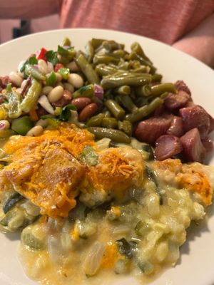 Zucchini casserole with sides at Grandma's Kitchen - Arnot Mall in Horseheads