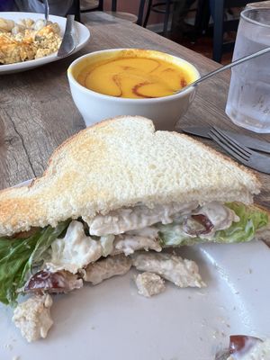 Chicken salad with grapes and creamy carrot soup   at Grandma's Kitchen - Arnot Mall in Horseheads