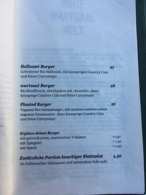 burger  at wartsaal Kaffee in Bern