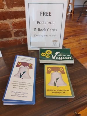 Free postcards & rack cards at American Vegan Center in Philadelphia