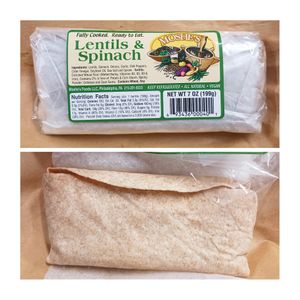 Lentil-Spinach Burrito at American Vegan Center in Philadelphia