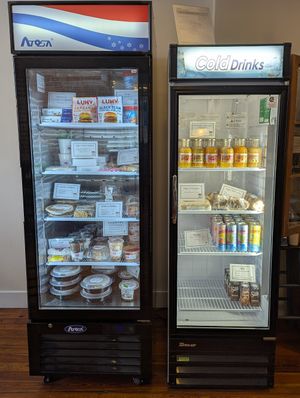 refrigerated food and beverages at American Vegan Center in Philadelphia