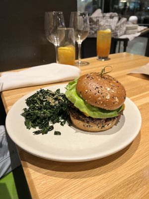 Vegan double cheeseburger   at True Food Kitchen in Reston