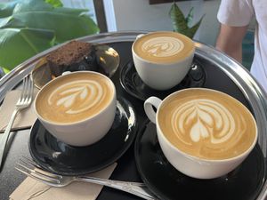 Caffès latte with oat milk - big   at Slow Café in Madrid