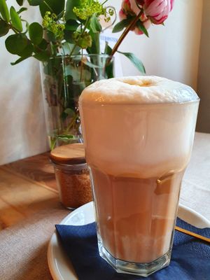 Latte Macchiato with soy milk at Cuxhavener Kaffeeröster in Cuxhaven