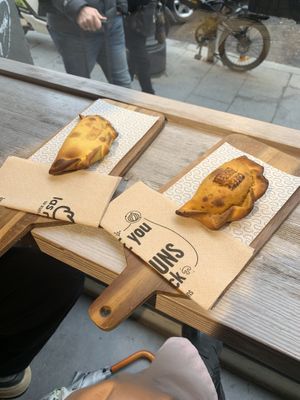 Humanita empanada and cheeseburger empanada  at Empanadas Las Muns - Mayor in Madrid