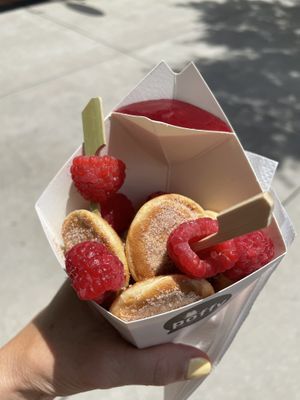 Mini vegan pancakes. So delicious￼  at Poffy in Vienna