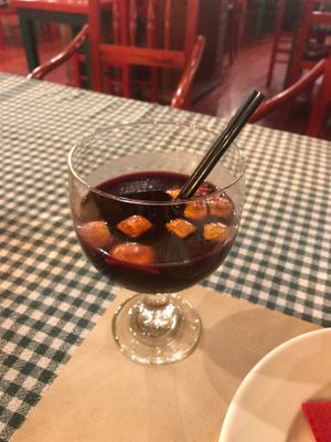 Homemade sangria at Spaghetti Western in Tirana