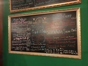 Board of dining options at Spaghetti Western in Tirana